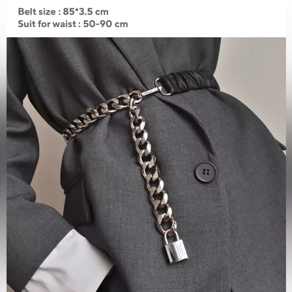 Anthropologie lux adjustable Black Leather Chain Strap - Picture 5 of 12